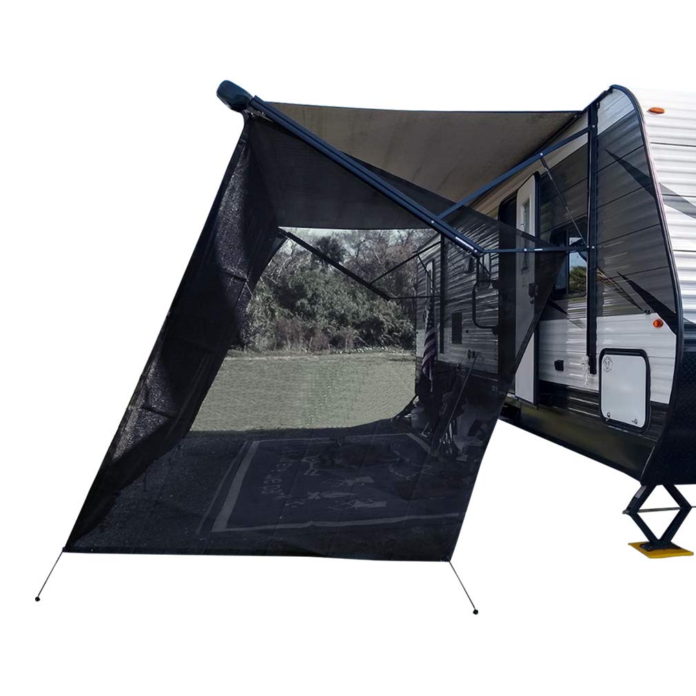 Shadeidea RV Awning Sun Shade Screen for Side Panel - 9' 6'' X 7' 6'' -Black Mesh Sunshade Motorhome Camping Trailer UV Sunblocker Canopy Sunscreen - 3 Year Warranty