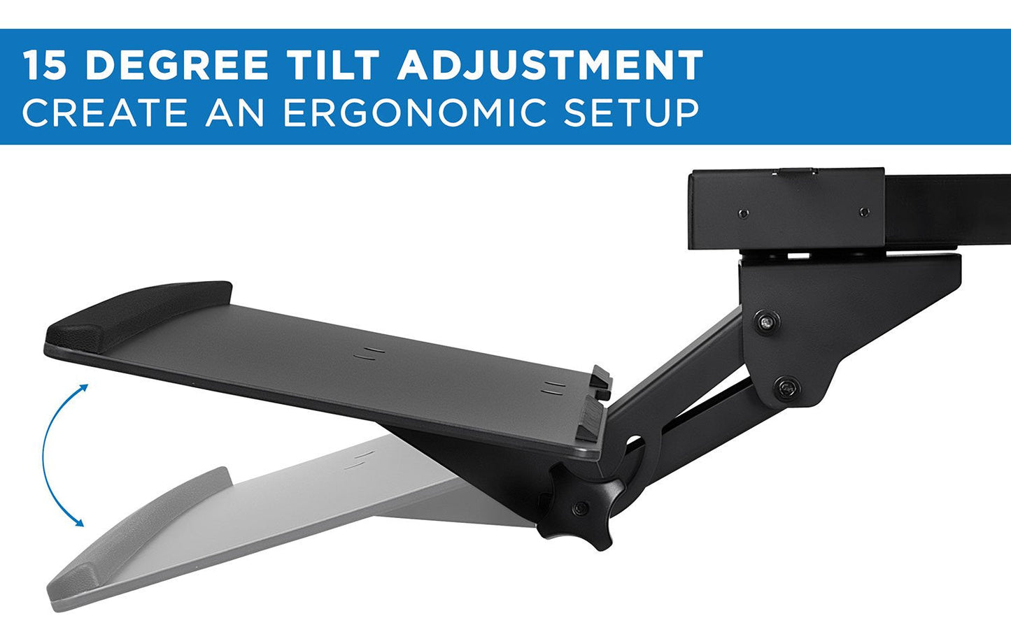 Mount-It! Keyboard Tray Under Desk, Full Motion Computer Keyboard and Mouse Tray, Slide Out Ergonomic Keyboard Drawer with Gel Wrist Pad, 26" Wide, Tilt, Swivel and Height Adjustment, Black