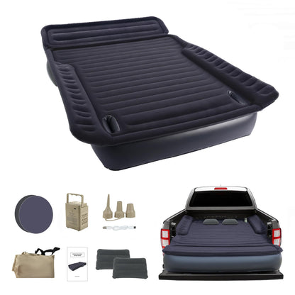JESTMOTOR Camping Pickup Truck Bed Air Mattress, 5.5-6.5FT Full Size Thickened Self Inflating Outdoor Truck Bed Mattress, with Built-in USB Rechargeable Pump and 2 Pillows (84"x57"x10")