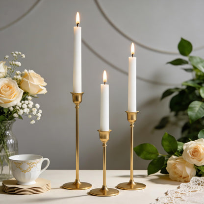 TRIRITE White Soy Taper Candles, 10 Inch Unscented Taper Candles Handmade Dinner Candle, Dripless & Smokeless Non-Toxic Soy Candle for Wedding Holiday Party Home Decoration, 9-8 Hour,12 Pack