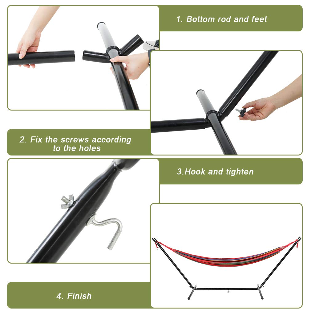 Her Majesty Hammock Portable Durable and Stable Best Stands for Indoor or Outdoor, Backyard Decor Bed Lawn Garden Steel Premium Carrying Case Patio Hammock Stand