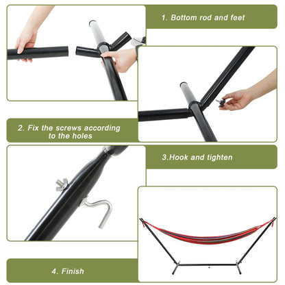 Her Majesty Hammock Portable Durable and Stable Best Stands for Indoor or Outdoor, Backyard Decor Bed Lawn Garden Steel Premium Carrying Case Patio Hammock Stand