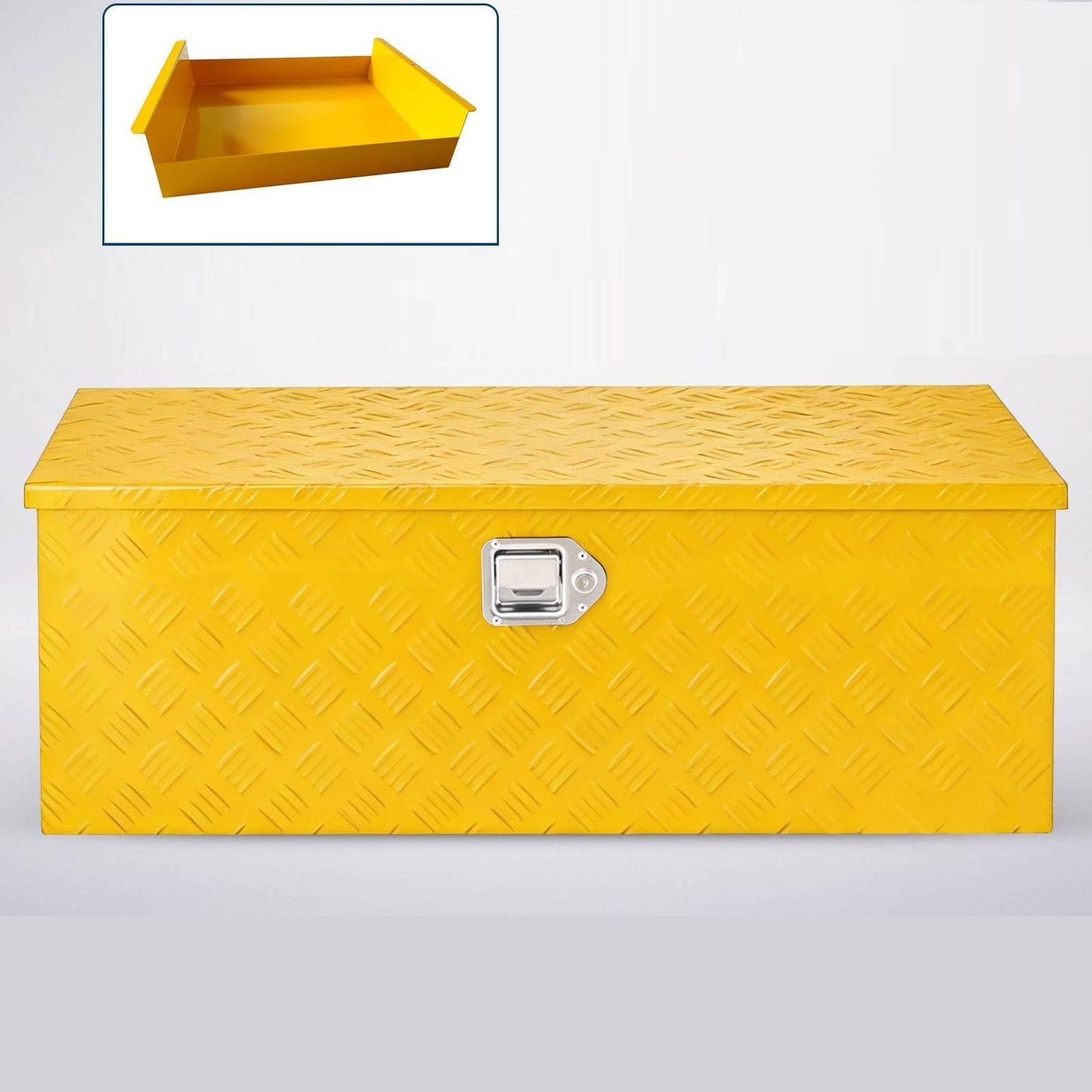 Patikuin Truck Bed Tool Box,Heavy Duty Aluminum, Waterproof & Lockable Storage for Pickup Beds, RVs & Trailers, Secure Organizer with Side Handles, Gas Strut Lid, Bed-Mounted