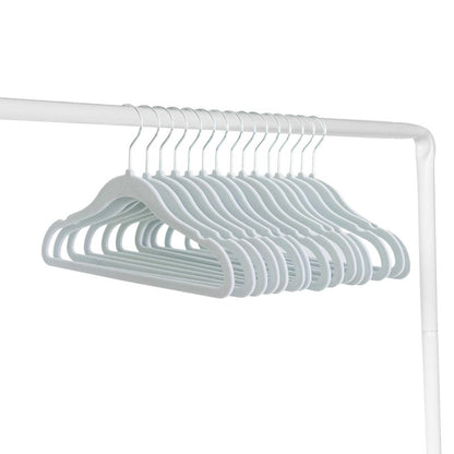 3 Sprouts Velvet Baby Hangers - Non-Slip Hangers for Infant and Toddler Clothes - Slim Space-Saving Design with Nordic Colors for Nursery - 30 Pack - Blue