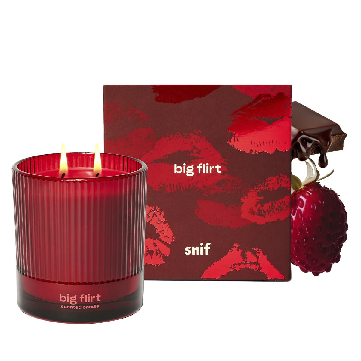 Big Flirt Luxury Scented Candle by Snif, Valentine's Day Candle, 50+ Hours, 100% Cotton Fiber Wicks, Soy Wax Blend, Non-Toxic, Vegan, 8.5 oz