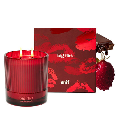 Big Flirt Luxury Scented Candle by Snif, Valentine's Day Candle, 50+ Hours, 100% Cotton Fiber Wicks, Soy Wax Blend, Non-Toxic, Vegan, 8.5 oz