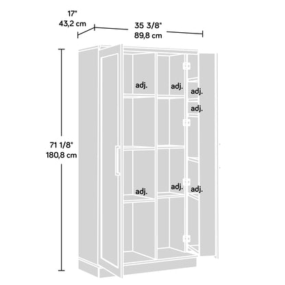 Sauder HomePlus Kitchen Storage Pantry Cabinet with Swing Door Storage and Adjustable Shelves, in Soft White finish