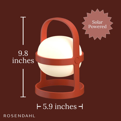 Rosendahl Soft Spot Solar Circular Lantern - 9.8 in., Elegant & Durable Solar-Powered Lantern with Rechargeable USB, Ideal for Indoor and Outdoor Use, Cozy Home Lighting and Decor (Terracotta)