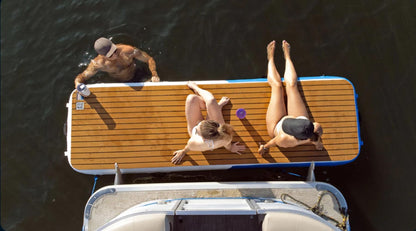 Island Hopper Mini Mate Yacht Dock 10' x 3' Inflatable Water Platform Dock & Boarding Boat Platform