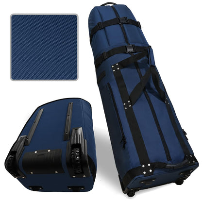 CaddyDaddy First Class Military Grade Ballistic Nylon Travel Cover with EVA Dense Foam Top Padding 2 Year Full Replacement Coverage Self Standing Base XL Wheels Case for Transporting Clubs on Airlines
