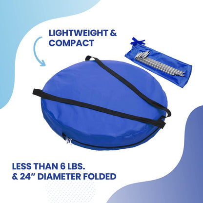Under the Weather WeatherPod Tank MyPod™ Mesh 1-2 Person Pop-Up Screen Tent Pod - The Original Shark Tank - Keeps Out Bugs, Mosquitos with UPF 50 Sun Protection, Navy