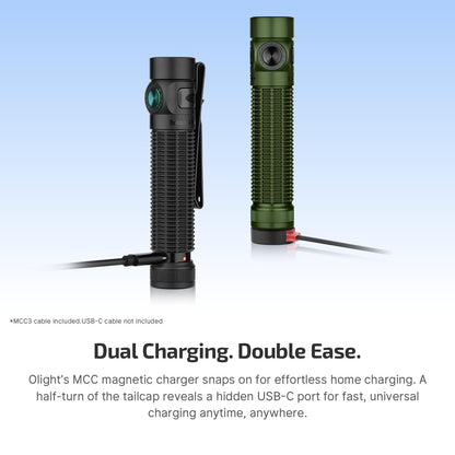 OLIGHT Baton4 Pro EDC Flashlight Rechargeable, 1600 Lumens Small Pocket LED Flash Light with Magnetic & USB-C Dual Charging and Tail Switch Bundle with I3T 2 200 LMS Compact Bright Handheld Lights
