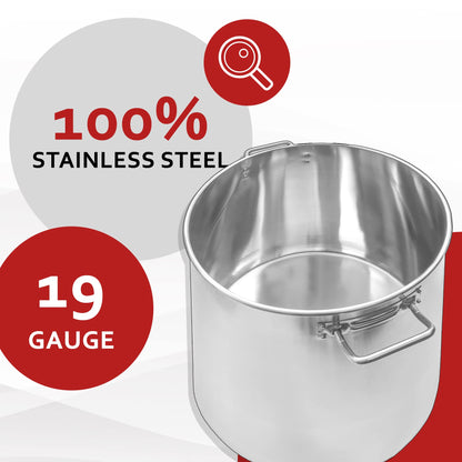 Concord Cookware Stainless Steel Stock Pot Kettle, 100-Quart
