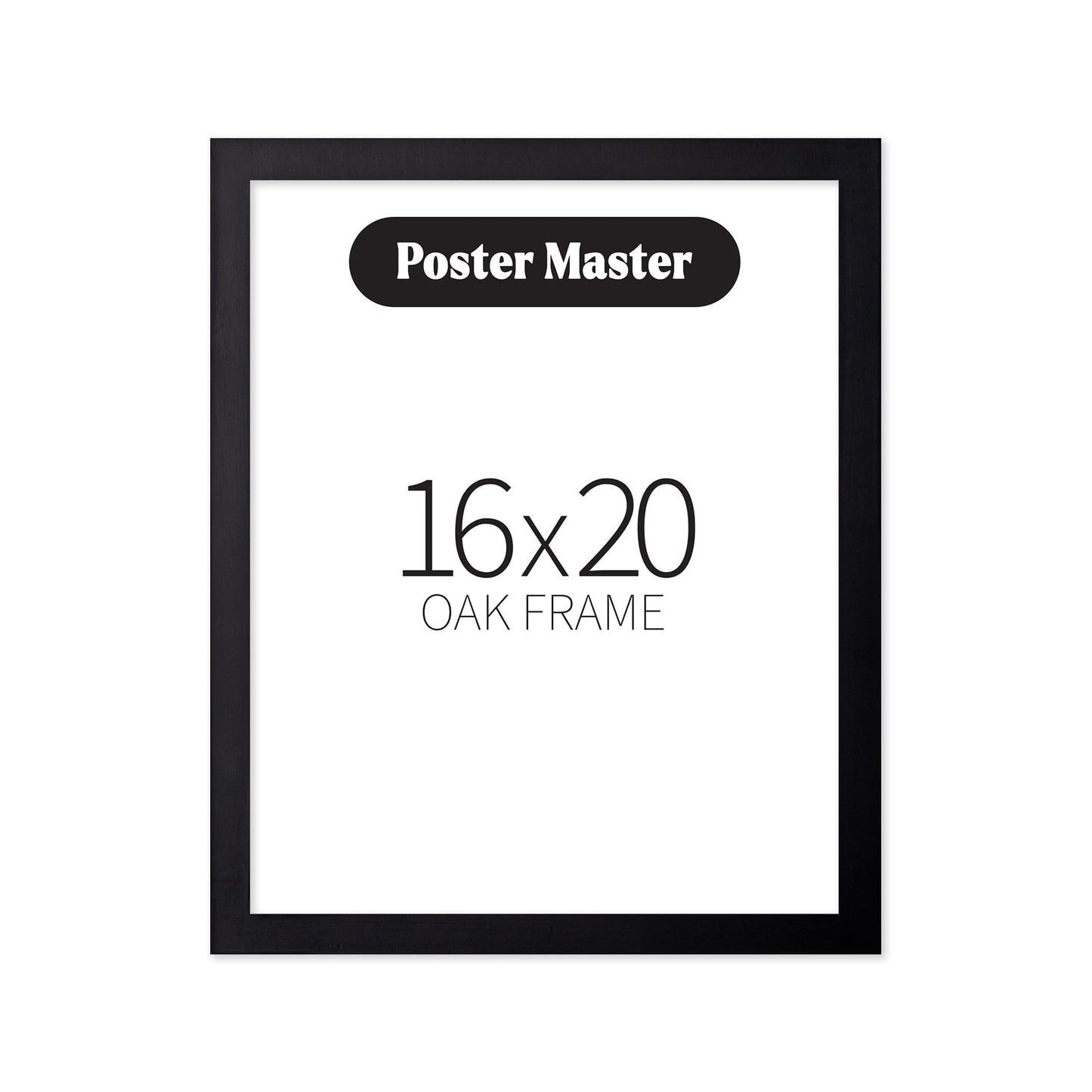 Poster Master 16"x20" Black Wood Frames – 16x20 Poster Frames – Frame for Wall Art – Display for Print – 16 by 20 Wood Border – Art Holder 16x20 – Wood Artwork-Sized Holder for Image – Pack of 1