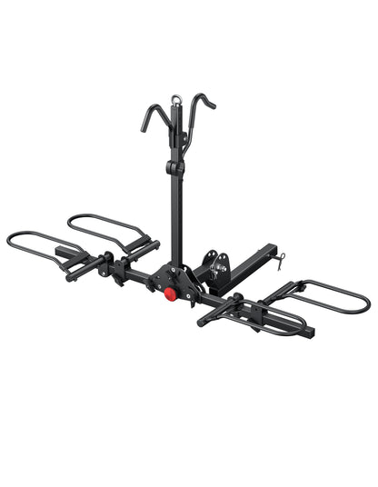 Young Bike Rack Hitch for Car - 200LB 2-Bike Rack Hitch Mount Platform Style Hitch Bike Rack，Smart Tilting & Easy Fold for Car SUV with 2 Inch Receiver，Bike Carrier Fits Up to 5-inch Fat Tire