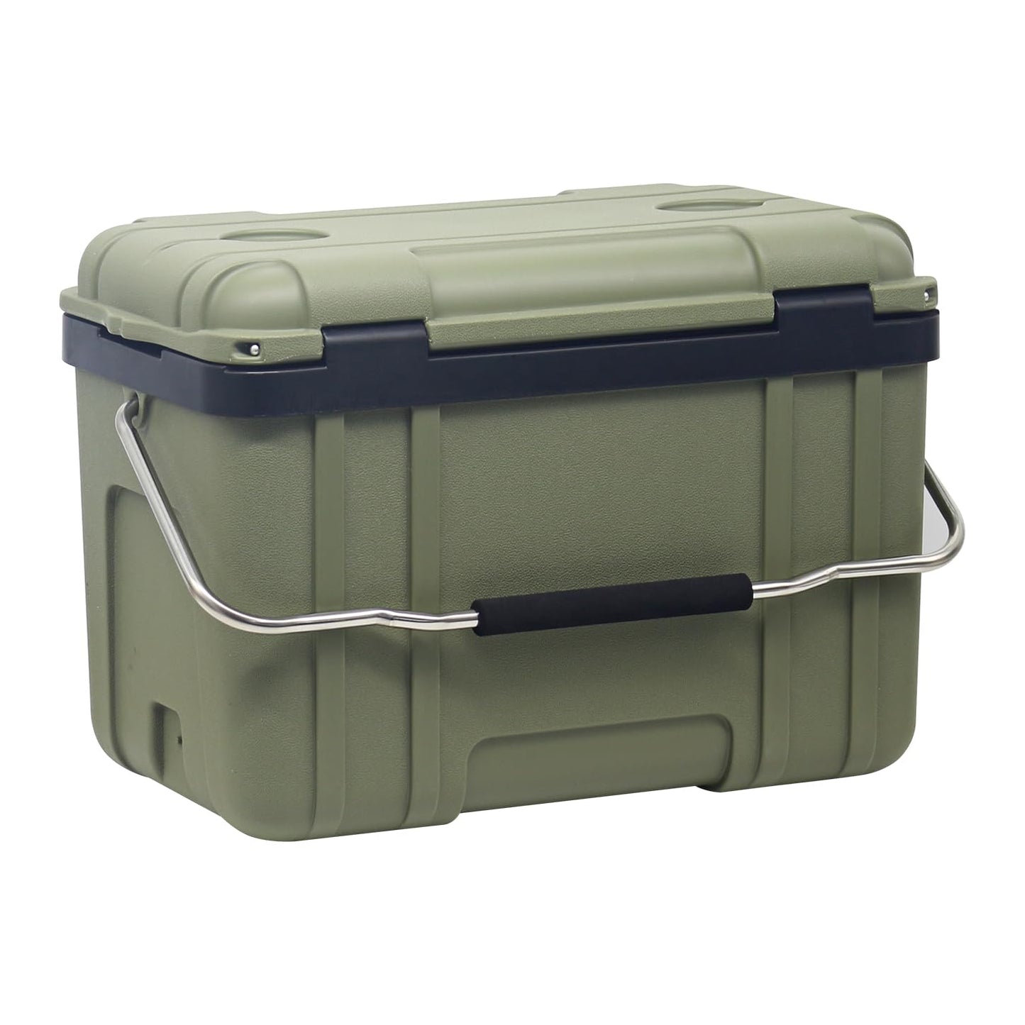 WXPSKY Rotomolded Cooler, 27Qt Hard Cooler with Heavy Duty Handles, Drain Outlet, Ice Retention to 3-5 Days, Insulated Ice Chest for Camping/Beach/Tailgating Boat Fishing & More (Green)