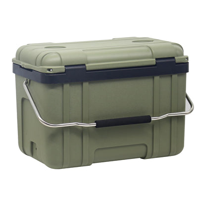 WXPSKY Rotomolded Cooler, 27Qt Hard Cooler with Heavy Duty Handles, Drain Outlet, Ice Retention to 3-5 Days, Insulated Ice Chest for Camping/Beach/Tailgating Boat Fishing & More (Green)