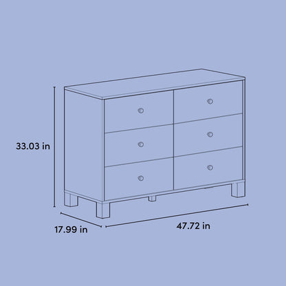 Storkcraft California 6-Drawer Double Dresser (Olive with Driftwood) - GREENGUARD Gold Certified, Interlocking Drawer System, Dresser Drawer Organizer for Kids Bedroom