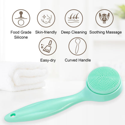 2 Pack Silicone Face Scrubber Exfoliating Brush, Manual Handheld Facial Cleansing Brush Blackhead Scrubber, Soft Bristles Waterproof for Face Skincare (Round-Pink)