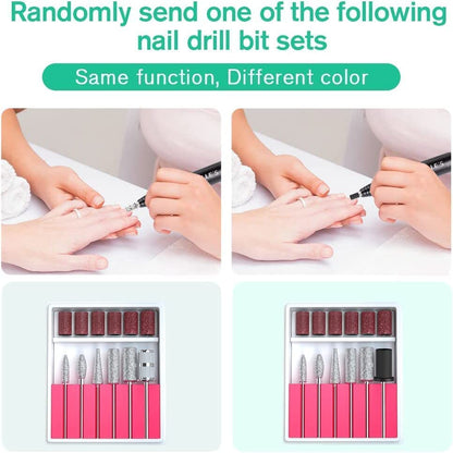 Professional Nail Drill Machine 30000 RPM Efile Electric Nail Filer Kit for Finger Toe Nails, Acrylic Gel Nails, Manicure Pedicure Drill with 6Pcs Nail Bits, 106Pcs Sanding Bands - Pink