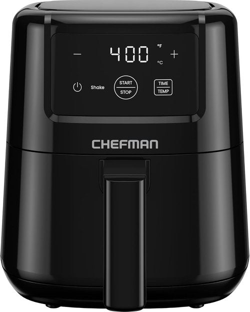CHEFMAN 2 Qt Mini Air Fryer - Digital Compact Design with Nonstick Basket & Timer | Quick Meals in Black