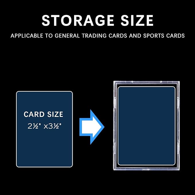 30-Pack Slim Card Holders - UV Protection Hard Plastic Cases for Sports Cards Baseball Cards Collectibles Anti-Scratch Trading Card Sleeves with Secure Closure