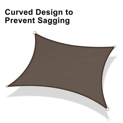 LOVE STORY 20' x 20' Sun Shade Sail Large Square UV Block Breathable Canopy for Outdoor Patio Garden Plant Cover, Brown
