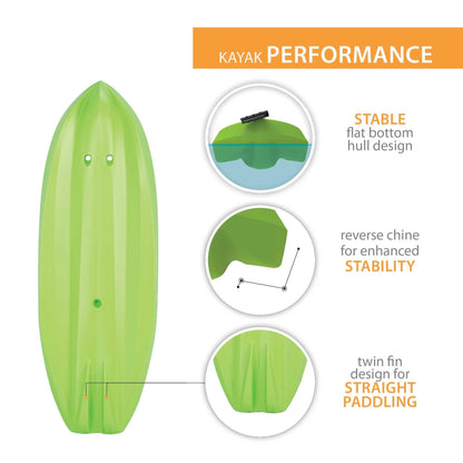 Lifetime 90153 Youth Wave Kayak with Paddle, 6 Feet (Green)