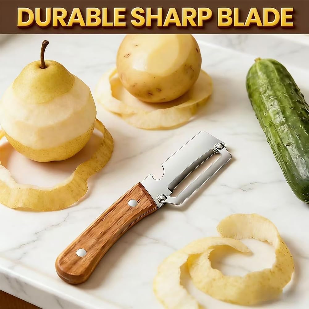 Skiennix 2-In-1 Multifunctional Vegetable Peeler - Thickened Stainless Steel Kitchen Tool | Includes Bottle Opener
