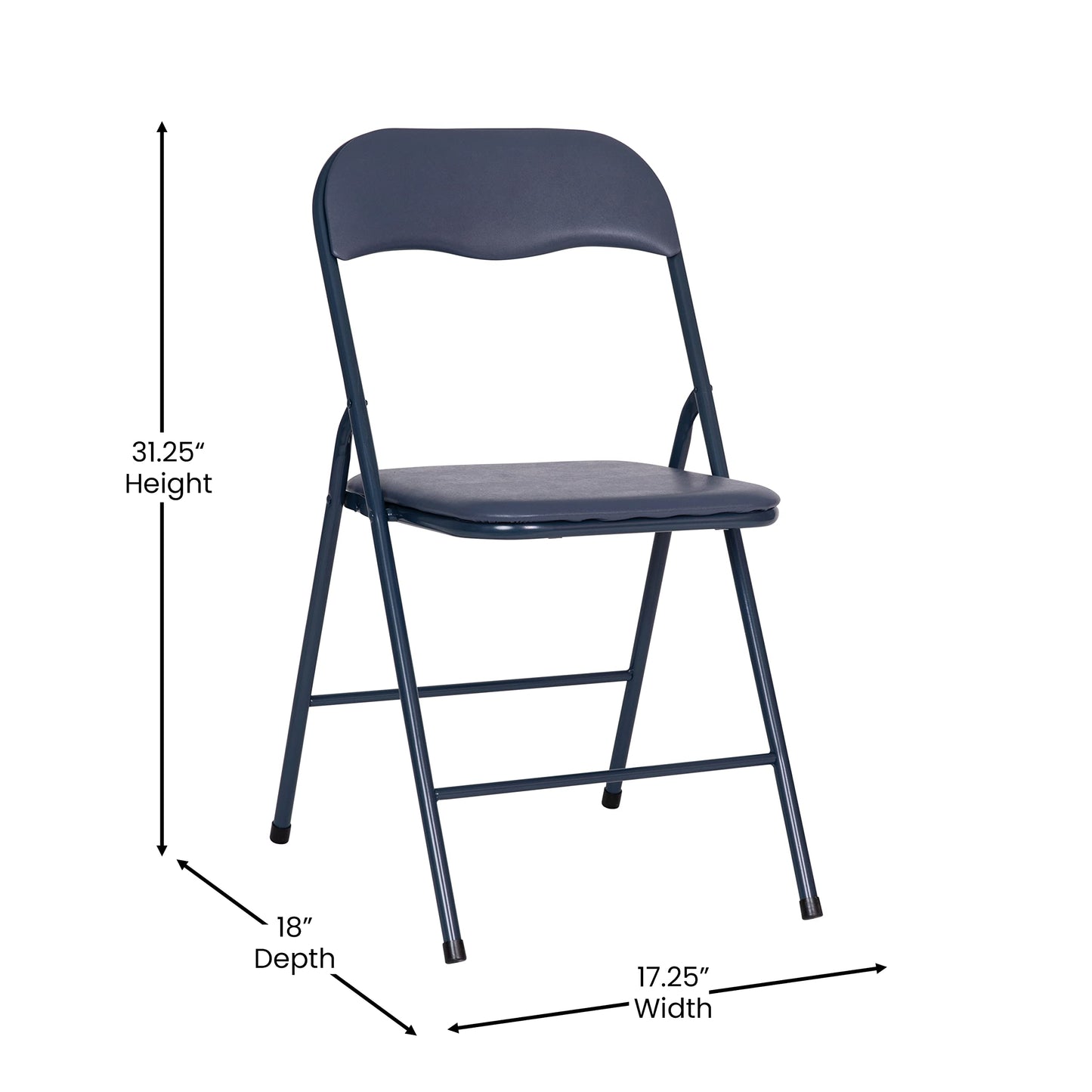 Flash Furniture Madison 5-Piece Folding Card Table and Chairs Set, Portable Event Table and Chairs Set for Indoor and Outdoor Gatherings, Navy