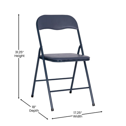 Flash Furniture Madison 5-Piece Folding Card Table and Chairs Set, Portable Event Table and Chairs Set for Indoor and Outdoor Gatherings, Navy