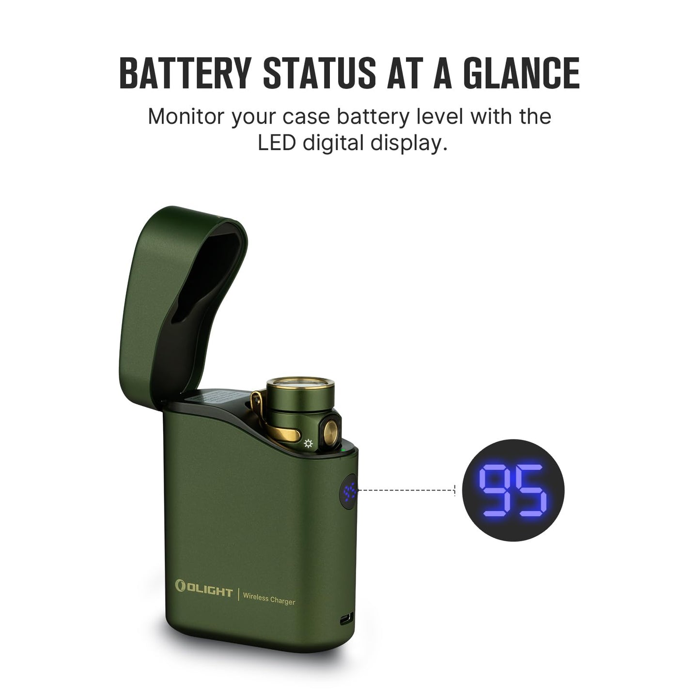 OLIGHT Baton4 Premium Edition EDC Flashlights 1300 Lumens with Type-C Charging Box, Powered By Rechargeable Battery, Small Bright Light IPX8 Waterproof for Emergencies Outdoors (OD Green)