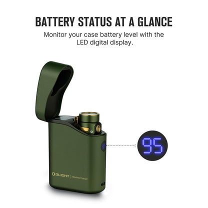 OLIGHT Baton4 Premium Edition EDC Flashlights 1300 Lumens with Type-C Charging Box, Powered By Rechargeable Battery, Small Bright Light IPX8 Waterproof for Emergencies Outdoors (OD Green)