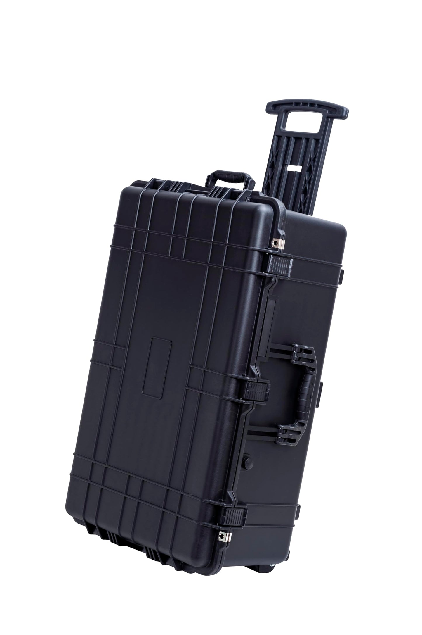 MEIJIA Portable Waterproof Protective Case,Hard Camera Case With Retractable Pull Handle And Rolling Wheels,Customizable Fit Foam Inserted,Elegant Black, 31.57"X20.47"X12.44"