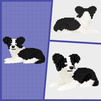 Larcele Micro Building Blocks Set DIY Mini Building Toy Bricks for Age Over 12 Years 918 Pieces KLJM-02 (Border Collie 2)