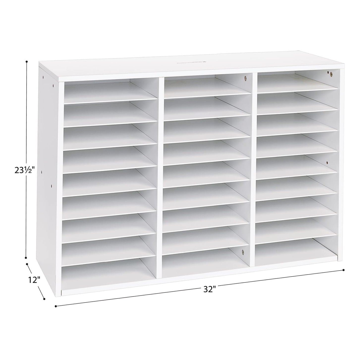 Really Good Stuff White 27-Slot Mail Center with Tan Trays