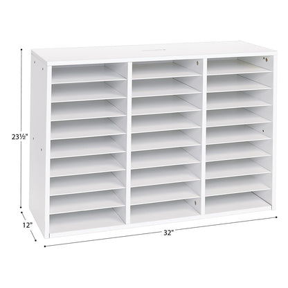 Really Good Stuff White 27-Slot Mail Center with Tan Trays