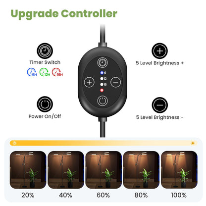 Large Plant Lights for Indoor growing 24V, 660nm-Enhanced Full Spectrum, LM281B+ LED Grow Light, Plant Light with Timer & Dimming, Adjustable Height 22–70in, 9.8in Base, 28W, 560μmol/s/m²@6in