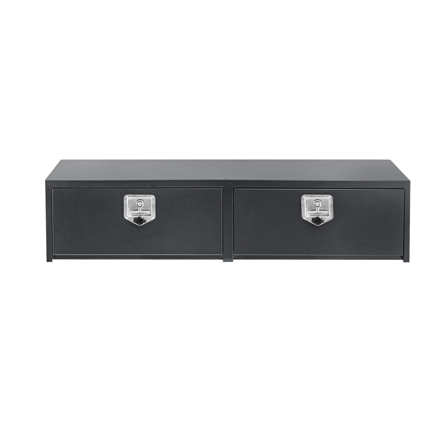 Garvee Black Steel Underbody Truck Tool Box, Truck Bed & Underbelly RV Storage Box, Locking t-Latch, Weather-Resistant, Heavy-Duty Job Box for Pickup Truck Bed, RV, Trailer, 48 in x 16 in x 13 in