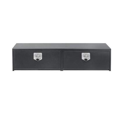Garvee Black Steel Underbody Truck Tool Box, Truck Bed & Underbelly RV Storage Box, Locking t-Latch, Weather-Resistant, Heavy-Duty Job Box for Pickup Truck Bed, RV, Trailer, 48 in x 16 in x 13 in