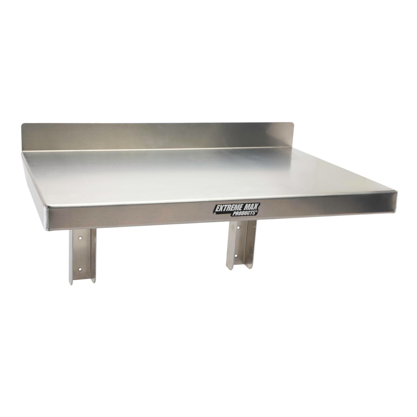 Extreme Max 5001.6314 Wall-Mounted Folding Aluminum Work Bench for Enclosed Race Trailer, Shop, Garage, Storage - 26" x 18", Silver