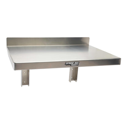Extreme Max 5001.6314 Wall-Mounted Folding Aluminum Work Bench for Enclosed Race Trailer, Shop, Garage, Storage - 26" x 18", Silver