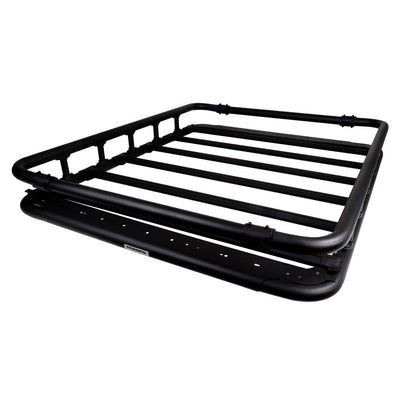 Go Rhino SRM 500 Flat Platform Roof Rack w/Quad-Rail & Clamps | Aluminum, Textured Black, L: 65" x W: 52" | 5935463T | Mounts to Most Cross Bars