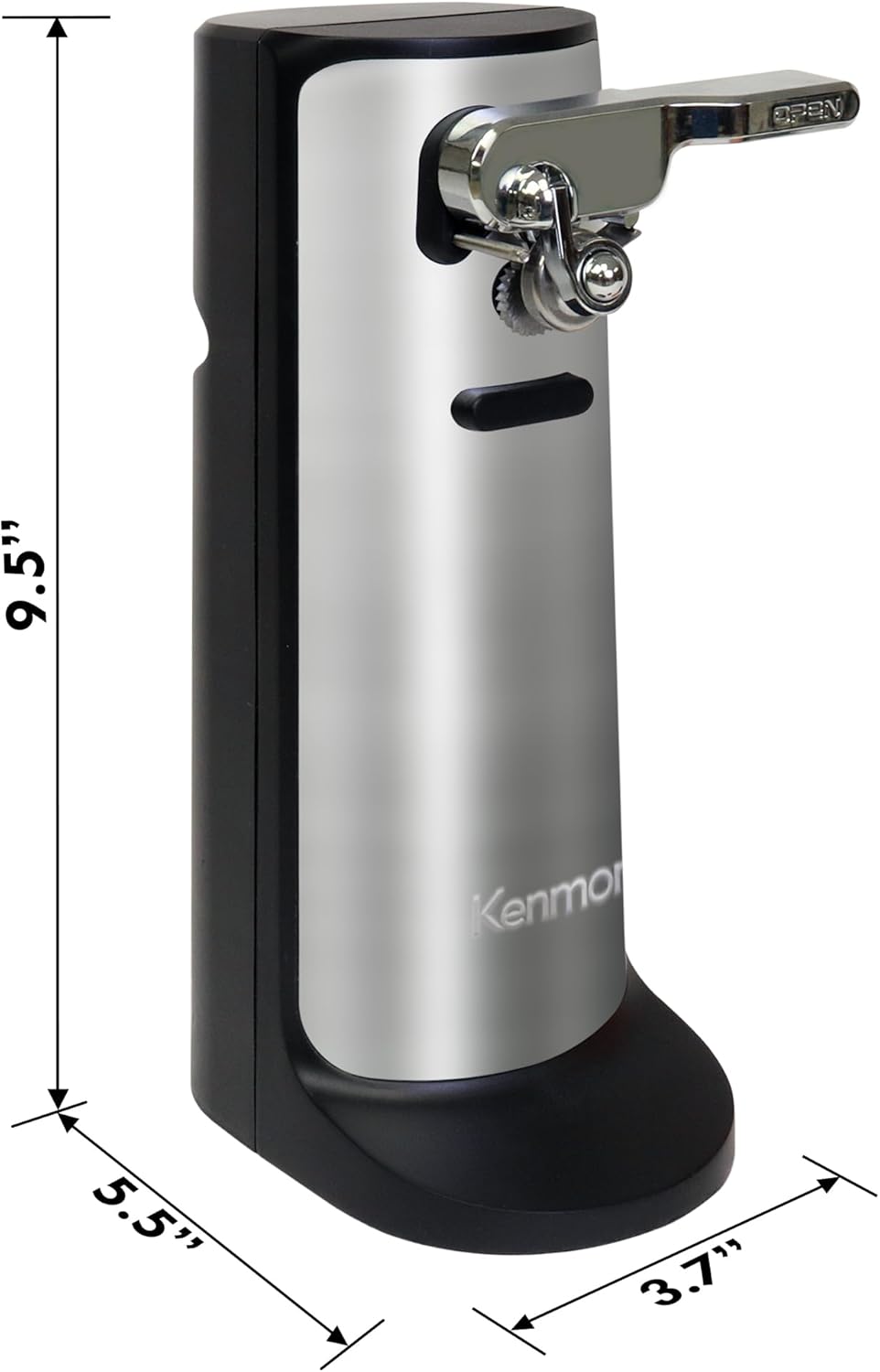 Kenmore Electric Can Opener - Arthritis-Friendly Design | Automatic Stainless Steel with Cord Storage