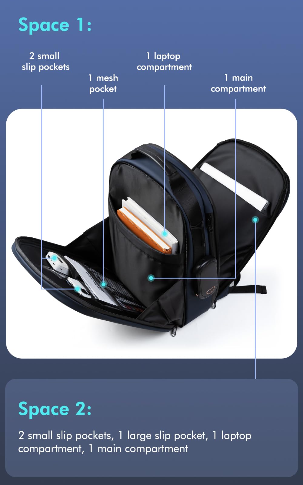 Gelrova LuminaPack X1 LED Backpack with Customizable Display, Expandable 20L to 25L, 15.6 Inch Laptop Compartment, Anti-Theft Design, Lightweight Hard Shell for Travel
