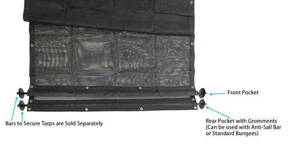 Mytee Products Dump Truck & Trailer Tarp Kit with 8' x 14' PVC Double Pocket Mesh Tarp - Manual Hand Crank Cab Level Dump Truck Tarp System to Prevent Load Spillage