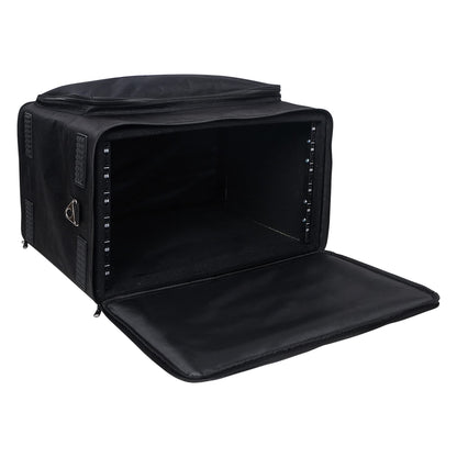Sound Town Portable 6U Rack Bag, Soft Rack Case with 14" Rackable Depth, Plywood Rack Frame, Shoulder Strap, Accessory Pocket (STRB-616B)