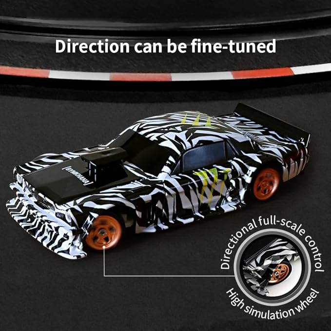 1/43 Mini RC Drift Car 2.4GHz RTR Full Proportional Remote Control Cars 4WD High Speed Racing Lights Kit and Racing Tires (4304)