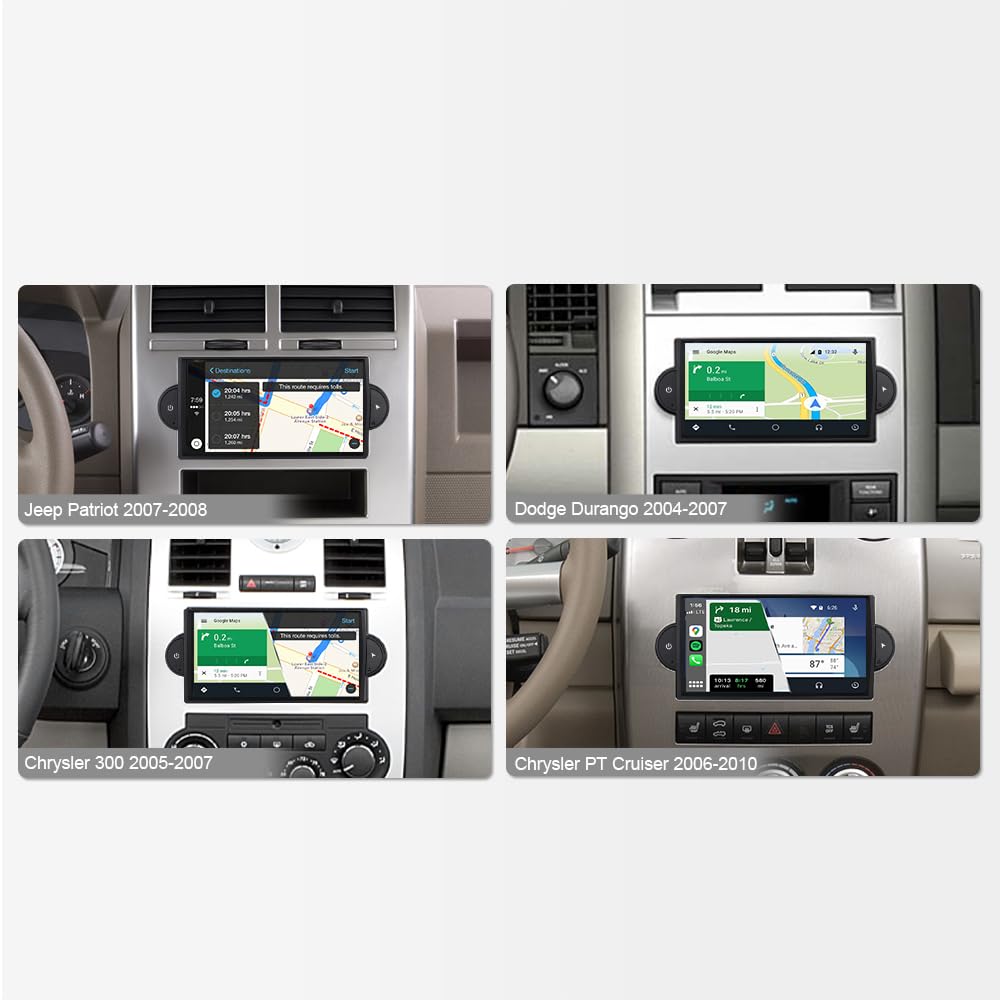 ASURE 3GB+32GB Android Car Stereo Radio for Dodge RAM/Chrysler 300/Jeep Grand Cherokee/Compass 2005 2006 2007 Cars,Car in-Dash GPS Navigation Head Unit Upgrade with Carplay Android Auto