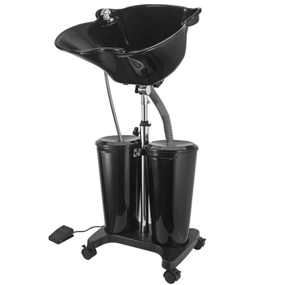 johgee Adjustable Portable Shampoo Bowl with Electric Pump,Hair Washing Station Sink with Buckets&Drain Hoses,Portable Wash Bowl for Hairstylist,Portable Salon Sink Hair Wash Basin for Home Barber Use